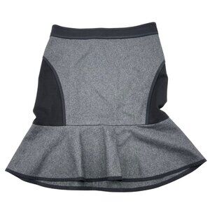 DKNY Womens Gray & Black Peplum‎ Skirt Size 10 Wool Blend